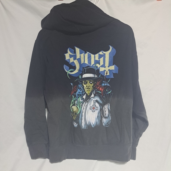 EUC Ghost Band Hoodie Sweatshirt Mens LG‎ Official Merch Double Sided Metal RARE - Picture 3 of 5